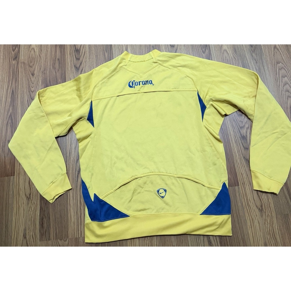 Nike Club America Soccer Training Sweatshirt Mens Large Coca Cola Corona Yellow - Picture 12 of 16